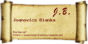 Joanovics Bianka névjegykártya