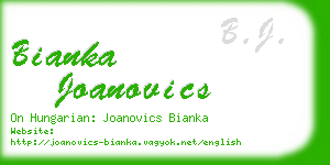 bianka joanovics business card